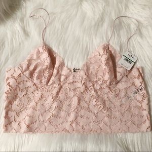 Free People Brami Longline Lace Bralette Sz L-NWT